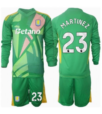 Aston Villa Emiliano Martinez #23 Brankář Domácí dres komplet pro Děti 2024-25 Dlouhým Rukávem (+ Krátké kalhoty)
